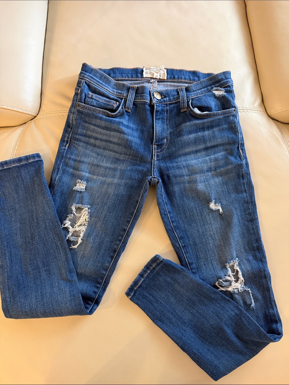 Current/Elliot Blue Distressed Women’s Jeans - Classic Stretch Denim